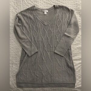 Motherhood Light Gray V-Neck Sweater